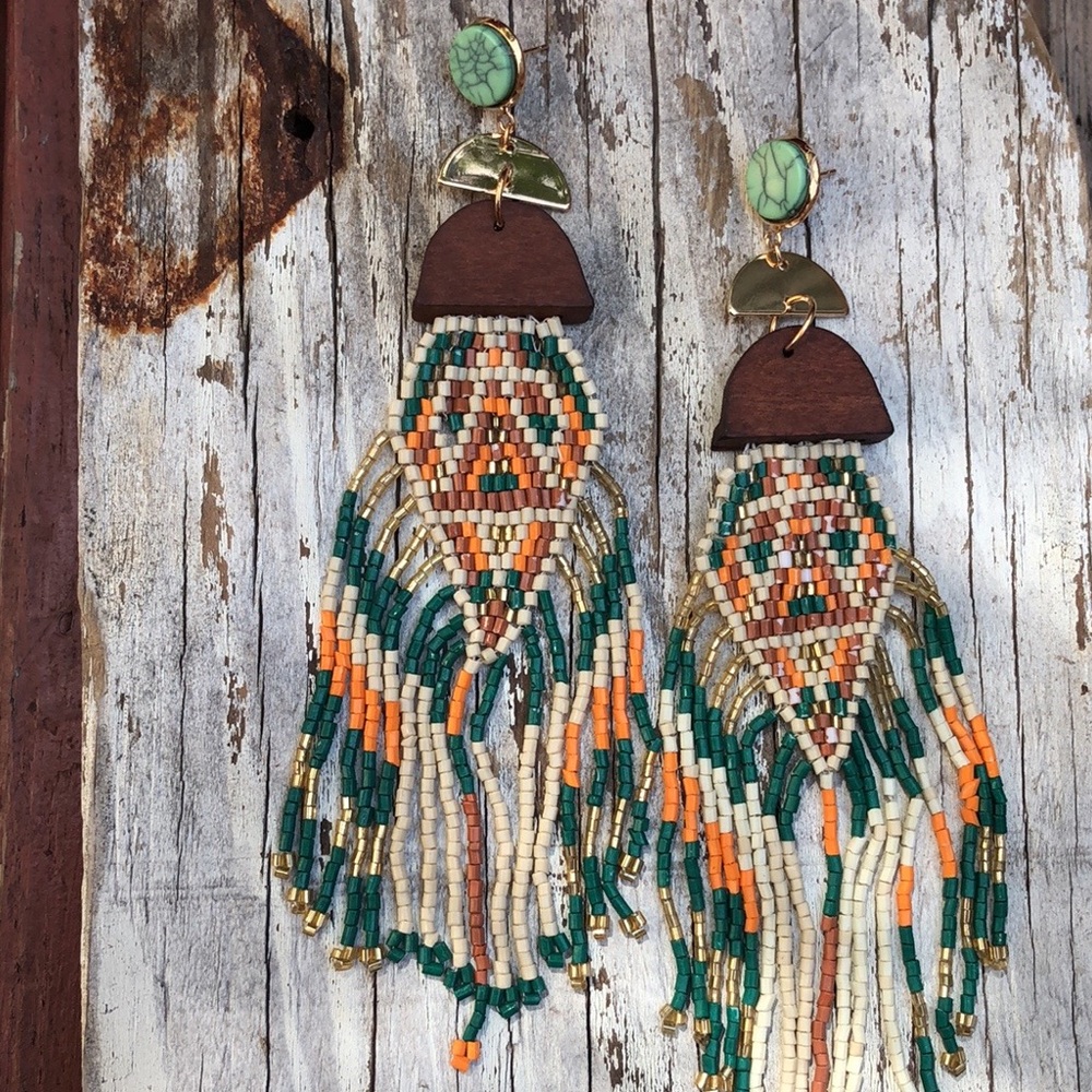 Sedona Handmade Southwestern Statement Earrings! - Picture 2 of 5